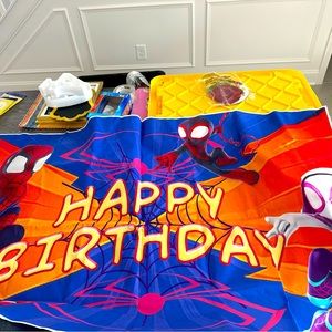 Happy birthday sign Spider-Man and friends